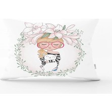 Rem Home Fashion Girl Dijital Baskılı Modern Dikdörtgen Yastık Kırlent Kılıfı