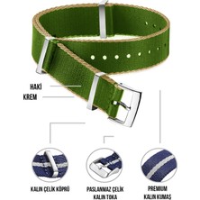  20mm-22mm saatlerle uyumlu premium nato kumaş saat kordonu kayışı n39xwds-wg