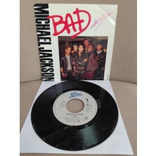 Plakperest Mıchael Jackson - Bad - 1987 Hollanda Basım 45LIK Plak-2.el