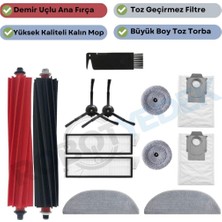 robotyedek Roborock S8 Maxv Ultra Uyumlu Ana Fırça Hepa Filtre Yan Fırça Kenar Mop Toz Torbası Mop Bezi-13 Parça