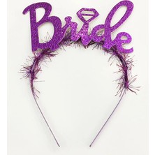 Blueb Mor Renk Bekarlığa Veda Italik Yazı Alyanslı Bride Taç