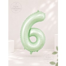 Parti Dükkanı Retro Yeşil 6 Rakam Folyo Balon 34 Inç 76 cm Helyum Uyumlu Doğum Günü Baby Shower Yıl Dönümü Parti Balonu (0-9)