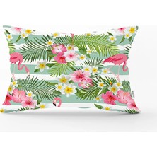 Rem Home Flamingo Desen Dijital Baskılı Modern Dikdörtgen Yastık Kırlent Kılıfı