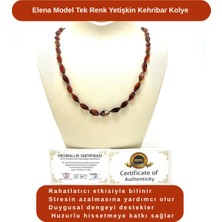 Yıldız Doğal Taş Sertifikalı Elena Model Konyak Renk Yetişkin Kehribar Kolye 55 cm 10 gr