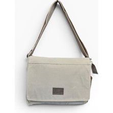 Old Cotton Cargo Kanvas Kumaş Postacı Omuz Çantası Unisex Boıse Computer Bag 15.6'' Taş