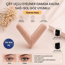 Zeonella Beauty Siyah Suya Dayanıklı Çift Taraflı Eyeliner Damga Kalem Sağ ve Sol Göz Uyumlu