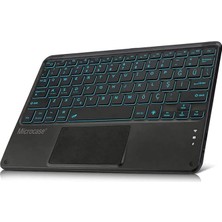 Tablet ve Telefonlar Için Rgb Işık Şarjlı Touchpadli Türkçe Bluetooth Klavye 24 cm - AL2897