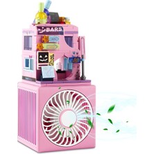 GUNKES Masaüstü Blok Fan Küçük Masa Vantilatörü, USB Şarj Edilebilir Pil,