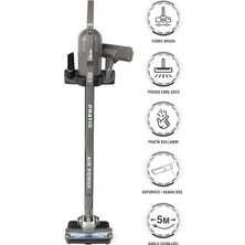 Pratıc Aır Power P 1250 Antrasit Torbasız Dönebilen Turbo Başlıklı Dikey Süpürge