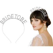 EstoreBox Gümüş Kaplama Kristal Taşlı Bride To Be Gelin Tacı
