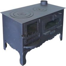 Şehzade Camlı Altaş  Kuzine Soba 4 mm Çok Amaçlı Bahçe Tipi Kuzine Soba Özel El Yapımı Soba