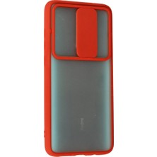 Zenvia Xiaomi Redmi Note 8 Pro Kılıf Palm Buzlu Kamera Sürgülü Silikon - Kırmızı