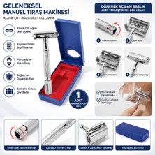Premini Klasik Manuel Tıraş Makinesi, Dönerek Açılan, Saklama Kutulu, Jilet Dahil Değil