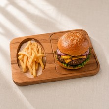 Debreli Ahşap Ahşap Hamburger Sunum Tabağı - Ev/restoran