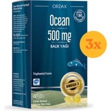 Ocean Saf Balık Yağı 500 Mg 60 Kapsül - 3 Adet (Toplam 180 Kapsül)