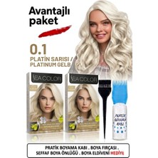 Sea Color Set Saç Boyası 0.1 Platin Sarısı 2 Li 2 Kutu+Pratik Boya Kabı