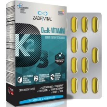 Zade Vital D3+K2 Vitamini 30 Kapsül Yumuşak Kapsül Formunda Kalsiyum ve Fosfor Desteği