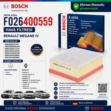 Bosch Orijinal F026400559 6080940700 Hava Filtresi Renault Uyumlu