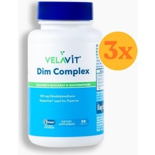 Velavit Dim Complex - Dim Takviyesi - 30 Tablet - 3 Adet (Toplam 90 Tablet) - Dezenfektan Hediyeli (%72 Alkol)