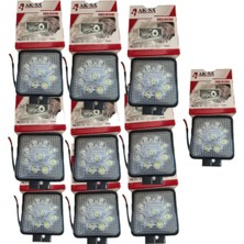 Aksa 10 Adet 9 Ledli Kare Çalışma Lambası 10-36 Volt 27WATT