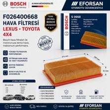 Bosch Orijinal F026400668 1780125020 Hava Filtresi Lexus Toyota Uyumlu