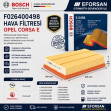 Bosch Orijinal F026400498 30932998 Hava Filtresi Opel Uyumlu