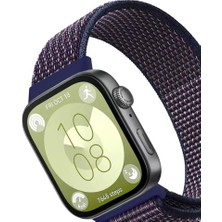 Motto Ticaret Huawei Fit 4 Hasırlı Cırtcırtlı Kordon (Saat Değildir) - Mavi-Beyaz