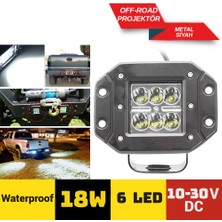 Gjob Carub PROJEKTÖR10-30V 18W 6led Metal Siyah 1 Adet Pickup Ön Arka LED Lamba