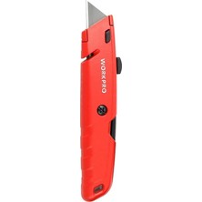 EstoreBox Workpro WP213009 Ağır Hizmet Alüminyum Gövde Geri Çekilebilir Rötuş Maket Bıçağı + 5 Adet Yedek Bıç