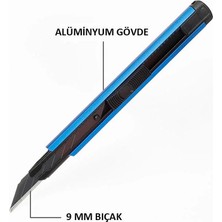 EstoreBox Workpro WP212012 9mm Alüminyum Kasa Cep Askılı Maket Bıçağı (Mavi̇)