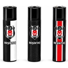 Onr Store Taraftar Temalı Elektronik Gazlı Çakmak 3\'lü Model Seçenekli Siyah Beyaz Taraftar Çakmağı