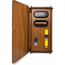 CLİPPER Clipper Ahşap Premium Hediye Seti – Çakmak, Metal Saklama Kutusu, Gaz Dolumu, Anahtarlık ve Taşıma Kutusu