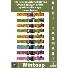 Wintoup #tasma Ayarlanabilir Dayanıklı Renkli Şık Güvenli Kaliteli Konforlu Desenli Zilli Pet Kedi Tasması