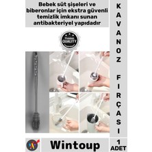 Wintoup #fırça 360 Derece Biberon Dar Ağızlı Bardak Termos Esnek Silikon Uzun Saplı Kavanoz Yıkama Fırçası