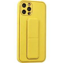 Najmaddin Mep Iphone 12 Pro Kılıf Coco Deri Standlı Kapak - Sarı Najmaddin