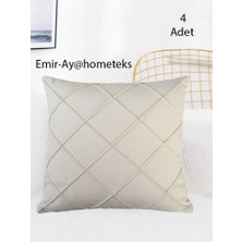 Emir-Ay@hometeks 4ADET Kapitoneli Kırlent Kılıfı , Yastık Kılıfı ( Leke Tutmayan Silinebilir Kadife )