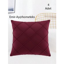 Emir-Ay@hometeks 4 ADET Kapitoneli Kırlent Kılıfı , Yastık Kılıfı ( Leke Tutmayan Silinebilir Kadife )