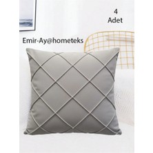 Emir-Ay@hometeks 4ADET Kapitoneli Kırlent Kılıfı , Yastık Kılıfı ( Leke Tutmayan Silinebilir Kadife )