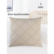 Emir-Ay@hometeks 4ADET Kapitoneli Kırlent Kılıfı , Yastık Kılıfı ( Leke Tutmayan Silinebilir Kadife )