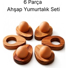 Vecta Yumi Doğal Ahşap 6’lı Yumurtalık Seti - Kahvaltı Sofrası Için Ahşap Yumurta Sunumluğu