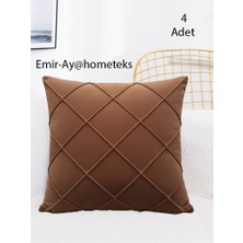 Emir-Ay@hometeks 4ADET Kapitoneli Kırlent Kılıfı , Yastık Kılıfı ( Leke Tutmayan Silinebilir Kadife )
