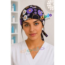 Dodo Bone Mor Papatya Desenli Cerrahi Bone , Medikal Bone , Doktor, Hemşire, Diş Hekimi ve Veteriner Bonesi