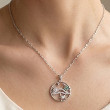 Valmont Accessories 45 cm Çelik Zincir Metalik Renk Şans Kolyesi Zirkon Taşlı Kadın Kolye