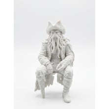 Demirhan3D 🐙 Davy Jones Figürü | 10 cm Pla Dekoratif Oturan Karakter | Karayip Korsanları Masa Üstü Biblo ⚓