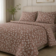 Freyja Home Lastikli Çarşaflı Çift Kişilik Nevresim Takımı | Kiremit Mini Çiçekler