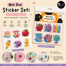 Tişört Kodu Mini Kod Sticker Seti – Holografik & Mat Vinil | 12 Adet