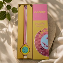 Elma Shop D-Sport Boyol Pap Çanta - Cep - Elbise- Boyun Için Deri Askılı Analog Kadranlı Akseseuar Saat