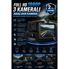 Sayarmarkt 3 Kameralı Full Hd Dvr Araç Kamerası Gece Görüşlü