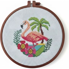 Kanaviçe Başlangıç Seti, Baskılı Etamin Kiti - Flamingo
