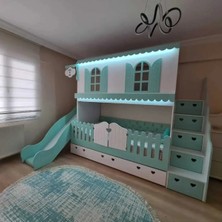 Bebetu Mobilya Lux Alaçatı Kaydıraklı Ranza